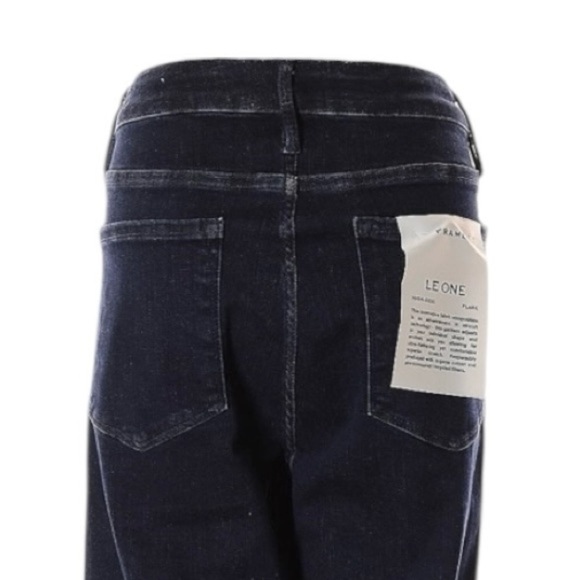 FRAME Le One Flare Jeans Keller Dark Wash Stretch Sustainable Size 2 Tall NWT - Picture 5 of 10